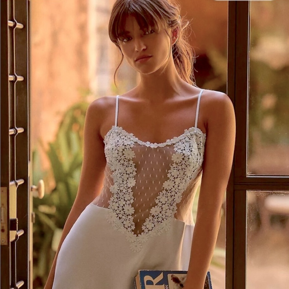 Rare Flora Nikroos Vintage Bridal Slip Lingerie Dress S
